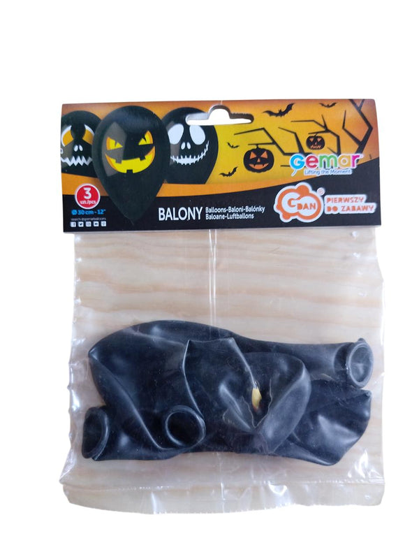 Lateks balon - Noć vještica, crni, 3 kom