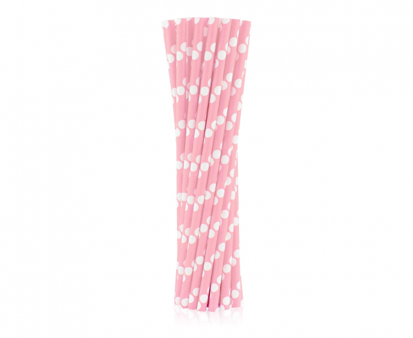 Papirnate slamke - Točkice, roze boje