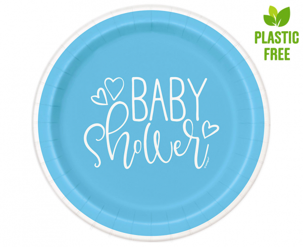 Papirnati tanjuri - Baby Shower, plava boja