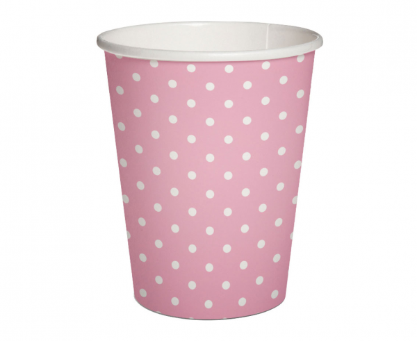 Papirnate čaše - Točkice, roze boje