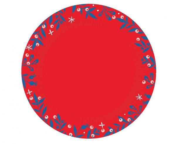 Papirnati tanjuri - Neka snijeg pada crvene boje