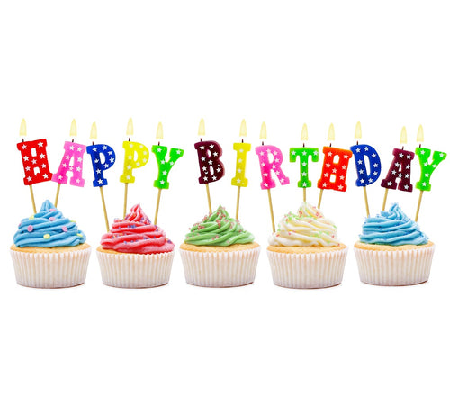 Pisane svečke z napisom Happy Birthday
