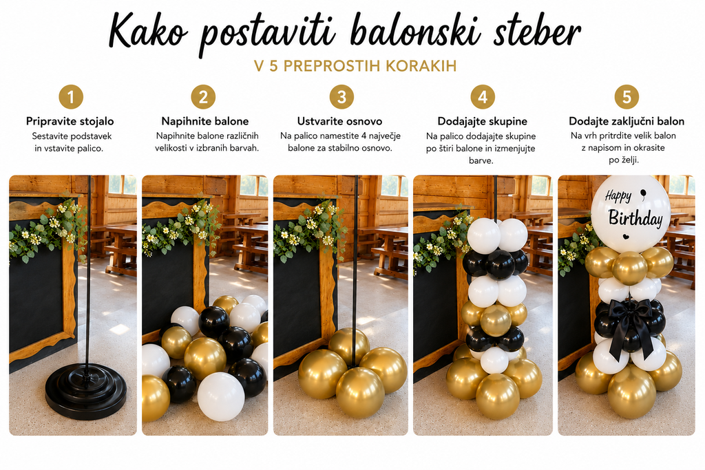 Kako postaviti stup od balona u 5 jednostavnih koraka