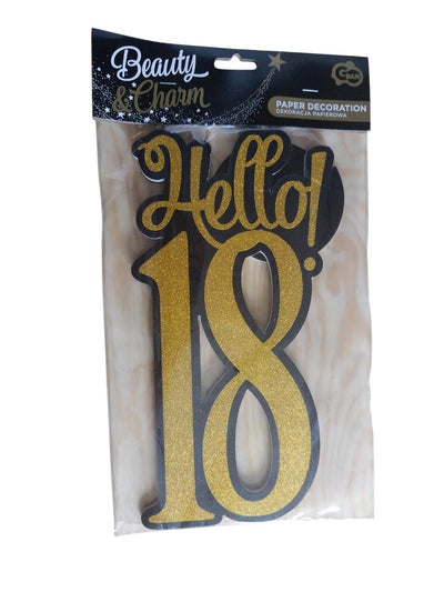 Stajući broj Pozdrav 18 - zlatno-crna kombinacija