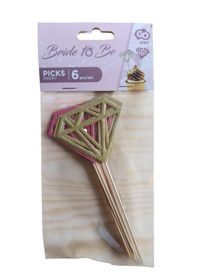 Čačkalice za desert - dijamantno zlatne i ružičaste