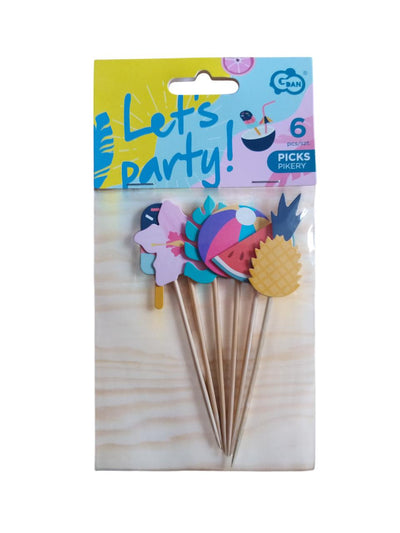 Čačkalice za desert - šarene, 6 kom