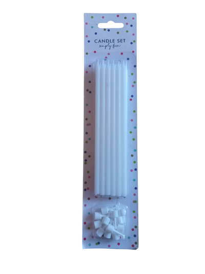 Svjećice za tortu - bijele, 14 cm