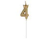 Svečka št. 4 s kronico – zlata kronca, 6 cm - Mojbalon