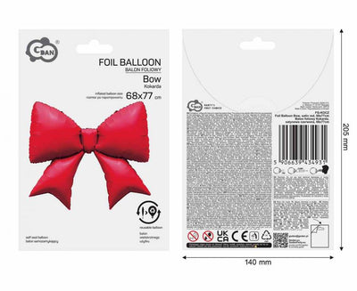 Folijski baloni Mašne – crvene, 3 komada