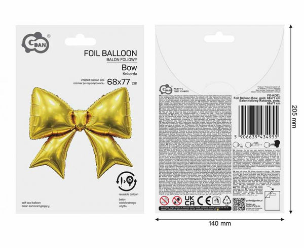 Folijski baloni Mašne – crvene, 3 komada