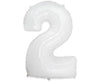 Rođendanski balon broj 2 bijele boje 85cm