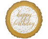Balon folija - "Happy Birthday", zlati trikotniki - Mojbalon