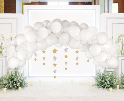 Girlanda iz balonov - White - 2,5m - Mojbalon