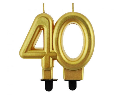 Svečka številka 40 – zlata barva metalik - Mojbalon