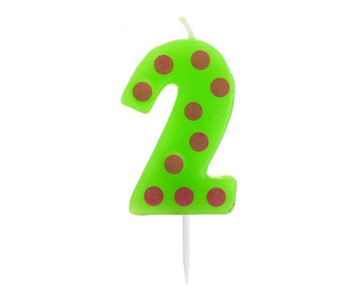 Svijeća br.2 - Zelena s točkicama