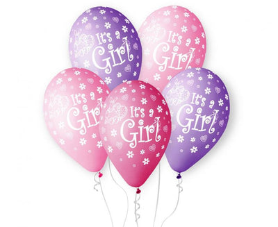 Baloni iz lateksa - Its a Girl, 30cm, 5 balonov - Mojbalon