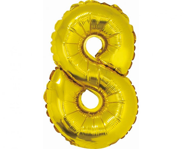 Balon broj 9 zlatne boje 36cm
