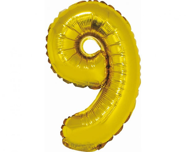 Balon broj 9 zlatne boje 36cm