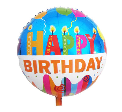 Balon folija za rojstni dan "Happy Birthday", svečke, 36 cm - Mojbalon