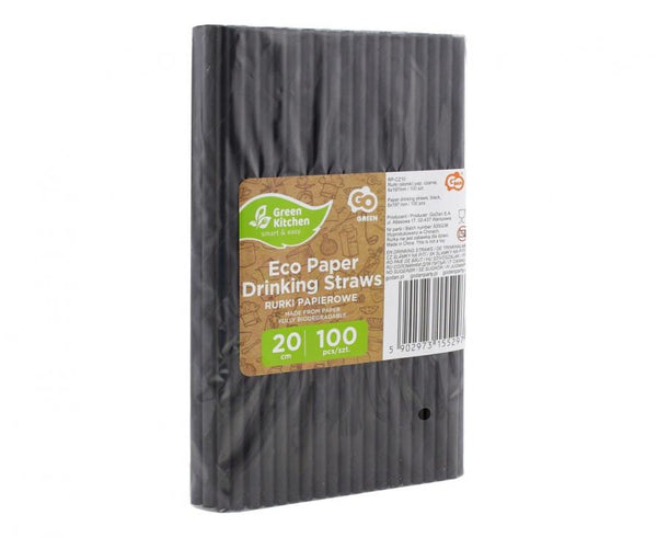 Papirnate slamice - Črne, 100 kos - Mojbalon