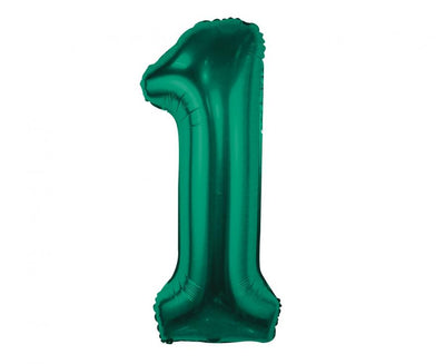Rođendanski balon broj 1 tamno zelene boje 85cm