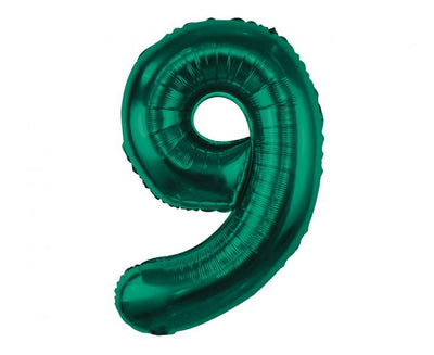 Rođendanski balon broj 9 tamno zelene boje 85cm