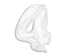 Rođendanski balon broj 4, bijela boja, 92 cm