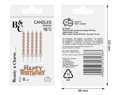 Svjetiljke za tortu - zlatne, 16 komada