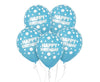 Lateks baloni, plavi s točkicama, sretan rođendan, 10 kom