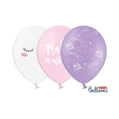 Jednorog lateks balon, 30 cm, 6 balona