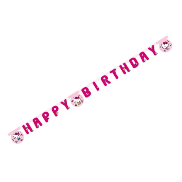 Viseč napis – Hello Kitty – Happy Birthday, 200 cm - Mojbalon