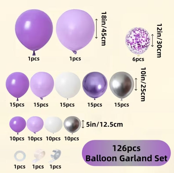 Lok iz balonov - vijoliča pisane barve - Mojbalon