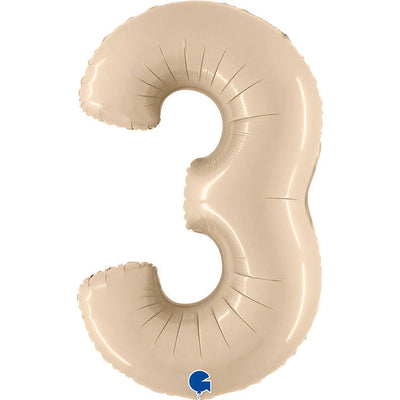 Folija balon broj 3, krem ​​saten (bež, 66 cm)