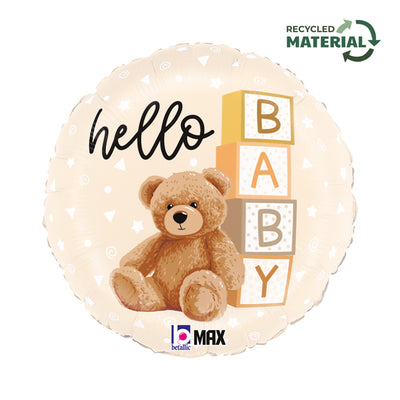 Balon folija - Hello Baby, medved, 46cm - Mojbalon