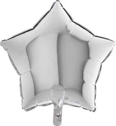 Balon folija zvezda, srebrna barva, 46cm - Mojbalon