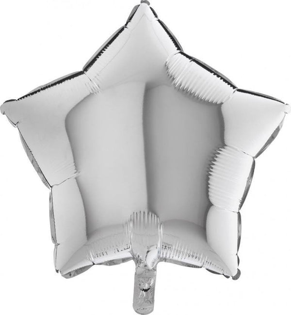 Balon folija zvezda, srebrna barva, 46cm - Mojbalon