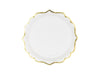 Papirni tanjur - bijeli sa zlatnim rubom i točkicama