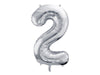 Rođendanski balon broj 2 srebrne boje 92cm