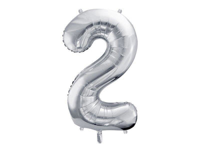 Rođendanski balon broj 2 srebrne boje 92cm