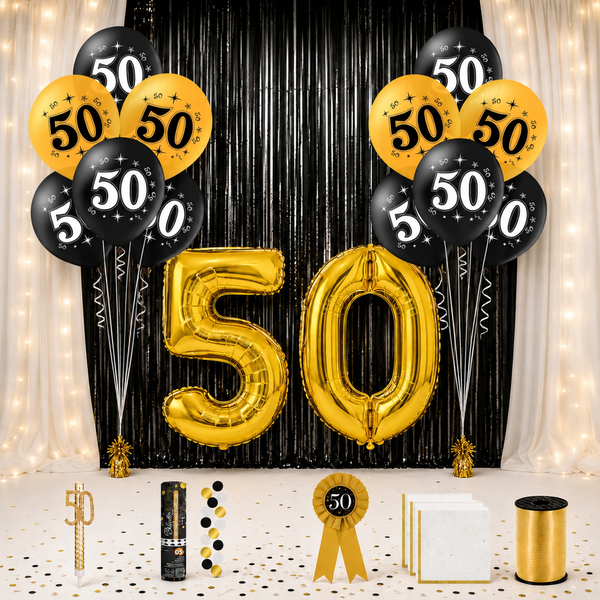 Rojstnodnevni set - PREMIUM popoln komplet za 50. rojstni dan - Mojbalon