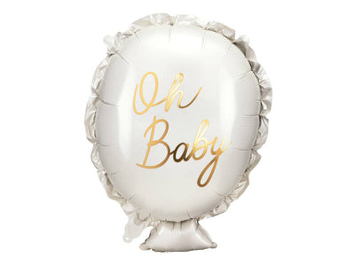 Balon od folije za baby shower "Oh Baby", bijele boje, 53x69cm
