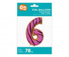 Folija balon - broj 6, keks, 78cm