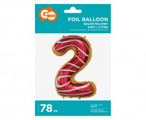 Folija balon - broj 2, keks, 78cm