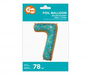 Folija balon - broj 7, keks, 78cm