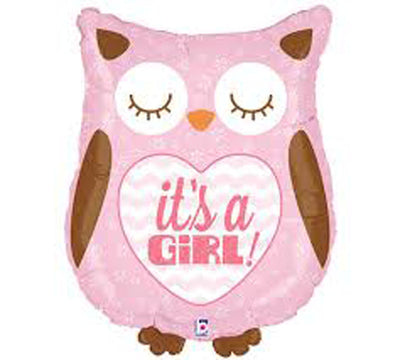 Holografski balon od folije - Its a Girl, sova
