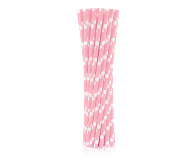 Papirnate slamke - Točkice, roze boje