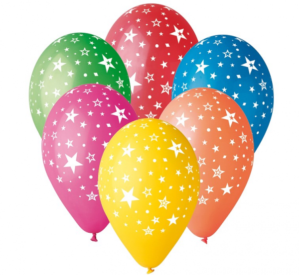 Baloni iz lateksa Zvezda, 30cm, 5 balonov - Mojbalon