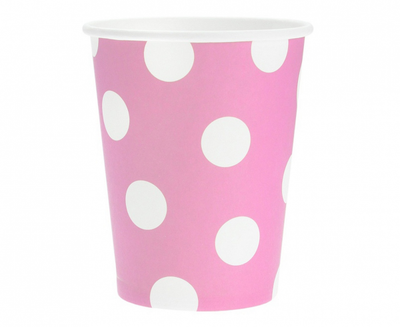 Papirnate čaše - Točkice, roze boje