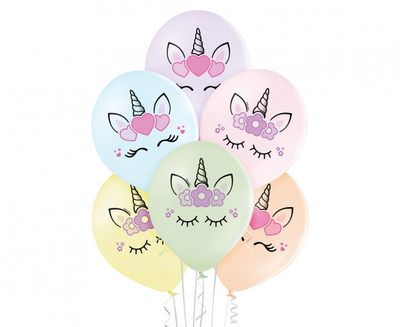 Jednorog lateks balon, 30 cm, 6 balona