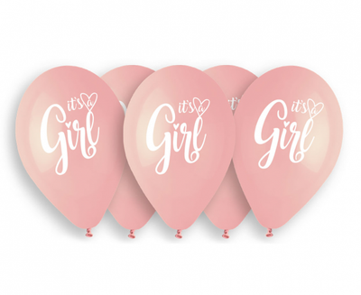 Latex baloni It's a girl, 33cm, 5 balona